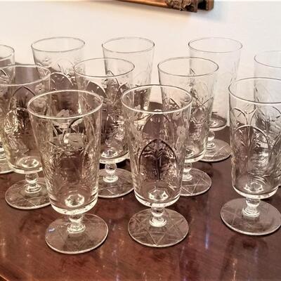 Lot #63  Set of 11 Crystal Water Goblets