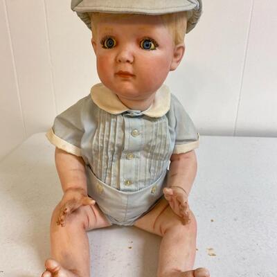 Handpainted bisque baby boy doll