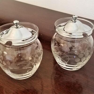 Lot #68  Pair of Crystal Jam Jars