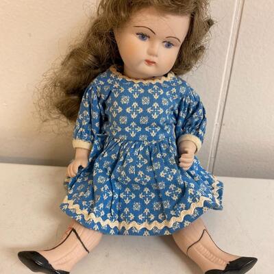 Vintage Mark Farmer china doll with catalog