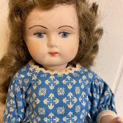 Vintage Mark Farmer china doll with catalog