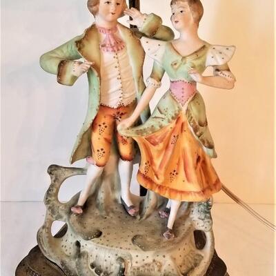 Lot #70  Vintage Table Lamp - Bisque Figures