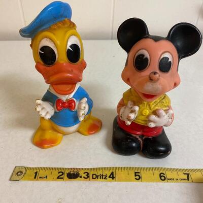 Vintage Micky Mouse and Donald Duck squeaky toys., vintage 