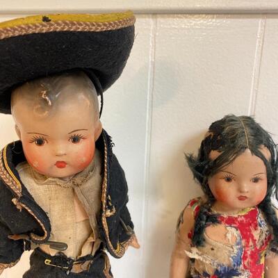  Vintage set of dolls, in  Spanish costume. 