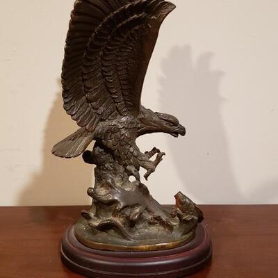 Bronze type metal Eagle sculpture