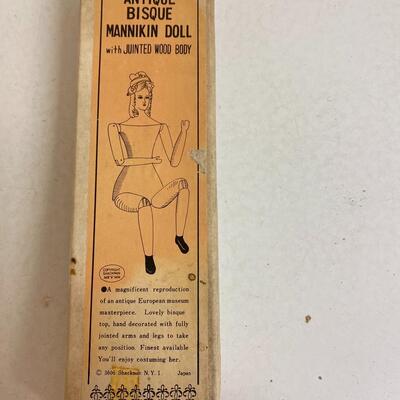 Vintage Wooden & Bisque Mannequin Doll â€œAâ€