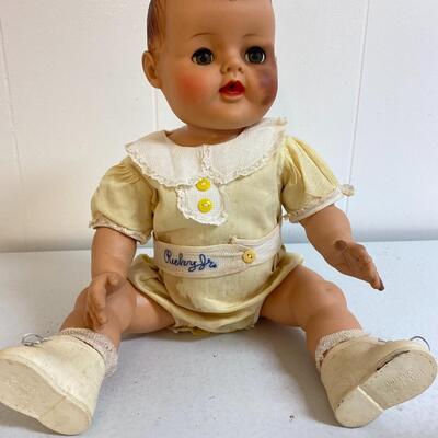 Vintage vinyl baby doll. Ricky Jr. with catalog
