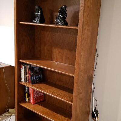 Two tall book shelves 