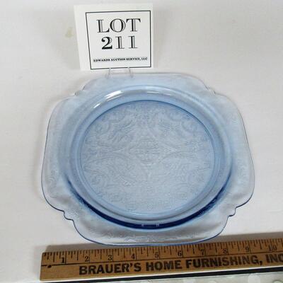 Indiana Glass Recollection Blue Madrid Diner Plate; See description and all photos for more info