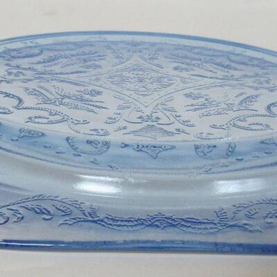 Indiana Glass Recollection Blue Madrid Diner Plate; See description and all photos for more info