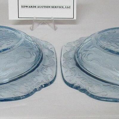 Federal Glass Blue Madrid Shallow 2 Soup Bowls ; Read description and see photos for more info. 