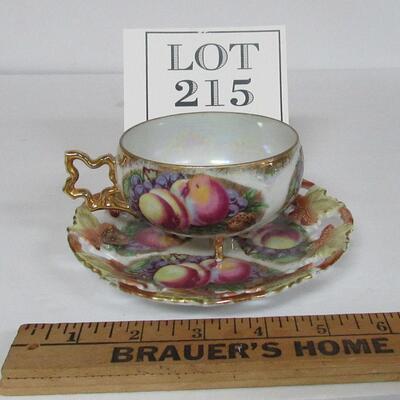 Fancy Pretty Fruit Theme Cup and Saucer Set Pierced Saucer, Royal Sealey Japan
