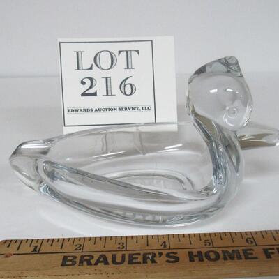 Vintage Duncan Miller Duck Ashtray, 7" Long, Etched Initials On Base