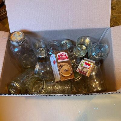 #201 Box Full of Glass Mason Jars w/Lids
