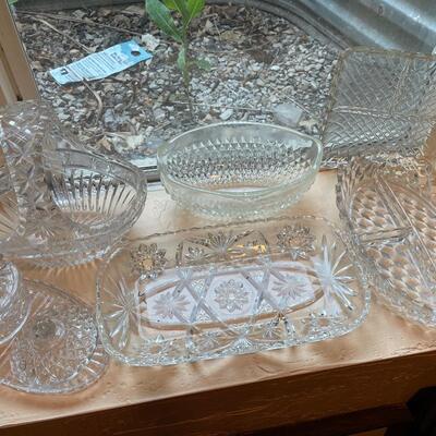#203 Collection of Cut Crystal Decorative Dishware Lot of 12