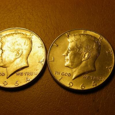 More Kennedy 1964 silver half dollars.