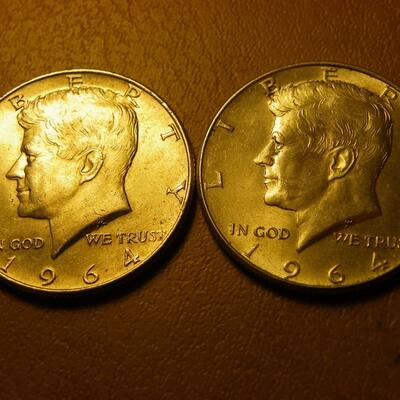 More Kennedy 1964 silver half dollars.