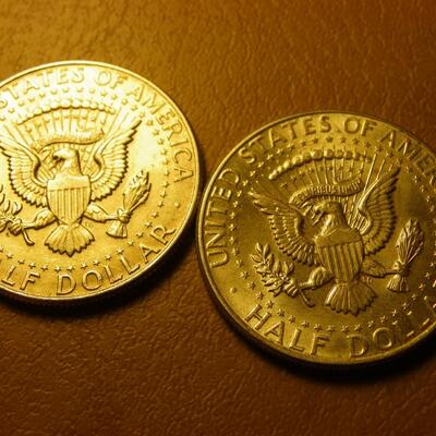 More Kennedy 1964 silver half dollars.