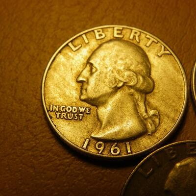 3- silver content Quarters 1961, 63, 72.