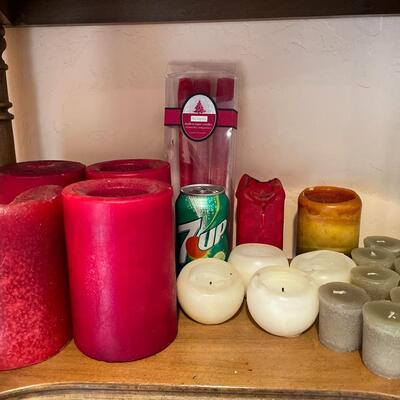 #211 Assortment of Candles & Candleholders 