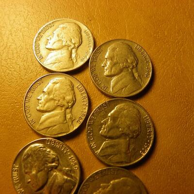 Mix of Nickels 1941,48,59,62,53.