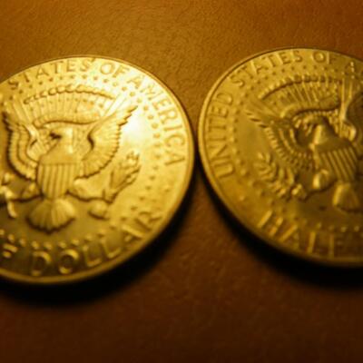 2- 1967 and 68, Kennedy half dollars.