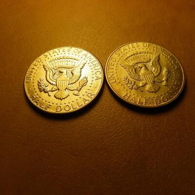 2- 1967 and 68, Kennedy half dollars.