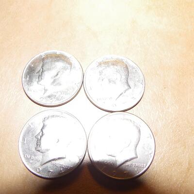 4- Kennedy 1974,71,73. half dollar coins.