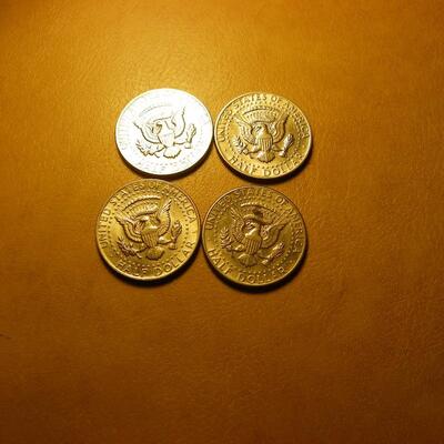 4- Kennedy 1974,71,73. half dollar coins.