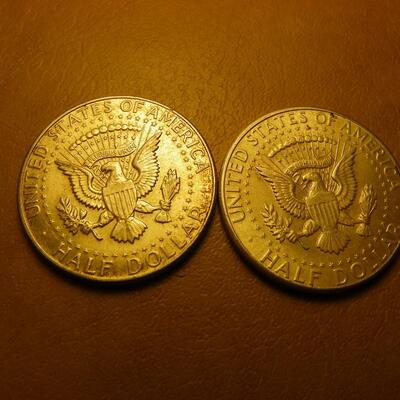 2- MORE 1964 Kennedy silver half coins.