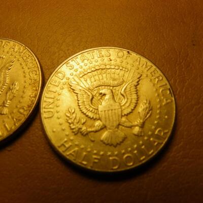2- MORE 1964 Kennedy silver half coins.
