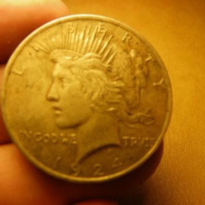 1924 Liberty head silver dollar.