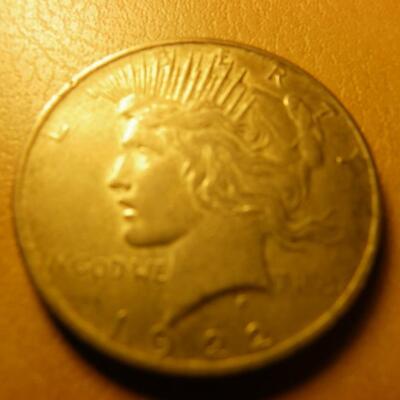 1922 Silver Peace dollar.