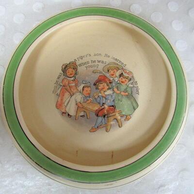 Antique Roseville Child's Nursery Rhyme Feeding Dish