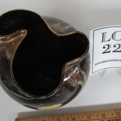 Nice pottery Vase Golden Bronze Label Attached, Unknown Maker