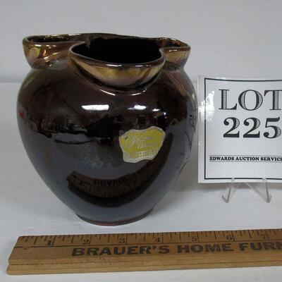 Nice pottery Vase Golden Bronze Label Attached, Unknown Maker
