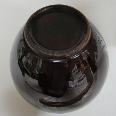 Nice pottery Vase Golden Bronze Label Attached, Unknown Maker
