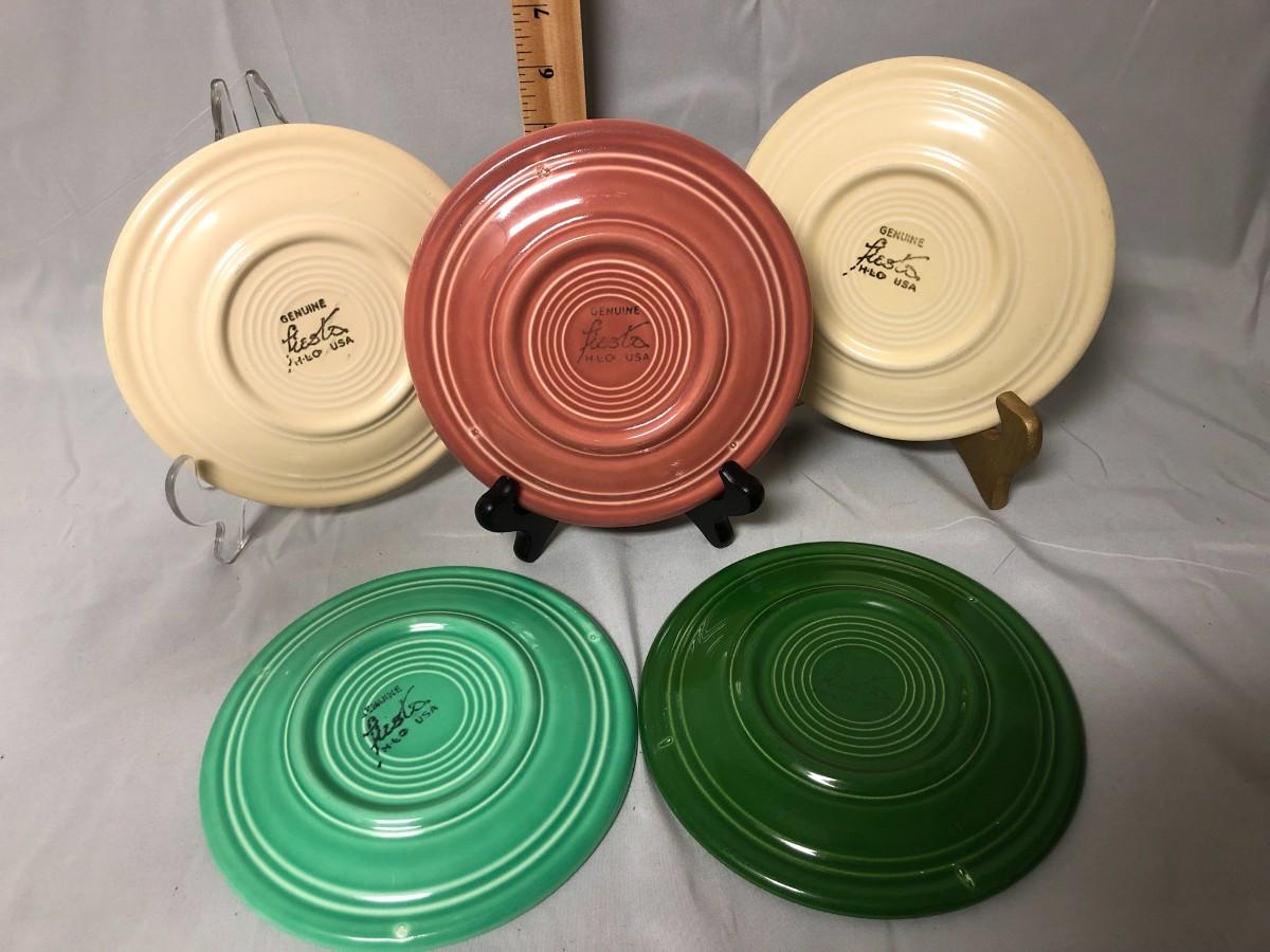 Lot 24 (5) Vintage Fiestaware Bread and Butter Plates