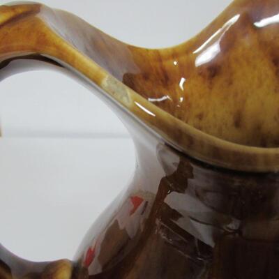 Large Vintage Morton Pottery Water Pitcher, Marked On Bottom