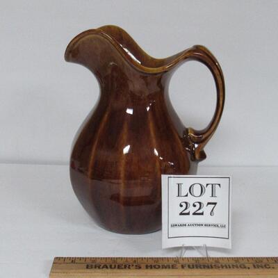 Large Vintage Morton Pottery Water Pitcher, Marked On Bottom