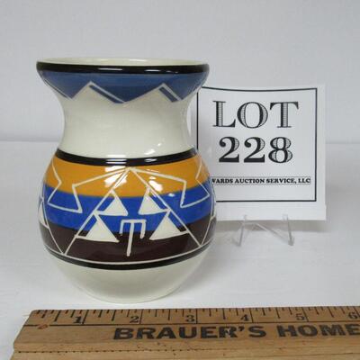 Native American Vase, Signed Muarton Sel Wyn (or similar), Soiux Pottery SD