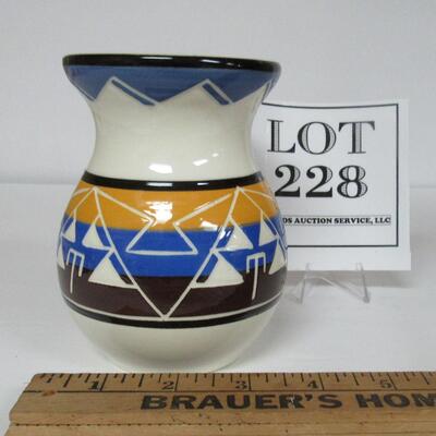 Native American Vase, Signed Muarton Sel Wyn (or similar), Soiux Pottery SD