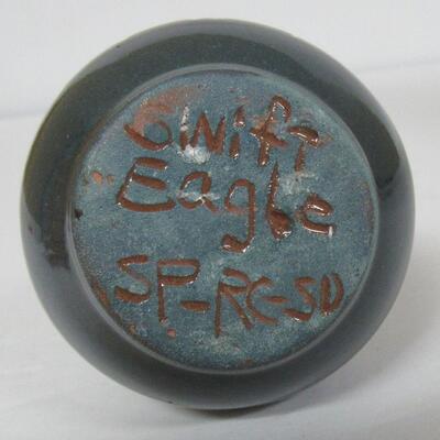 Native American Pottery Vase, Signed Swift Eagle, SP RD SD