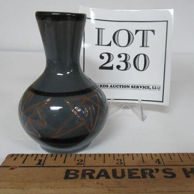 Native American Pottery Vase, Signed Swift Eagle, SP RD SD