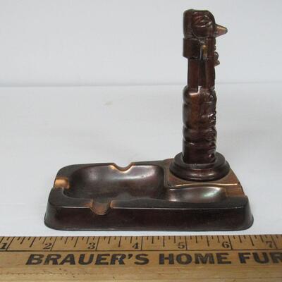 Vintage Copper Ashtray With Native American Totem Pole and the Thunderbird