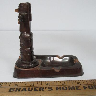 Vintage Copper Ashtray With Native American Totem Pole and the Thunderbird