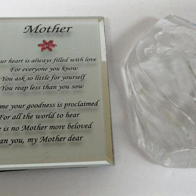 Glass Iris Paperweight and Mother Poem