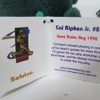 3 Bam Beano Bears Plush Beanbags, Baseball Players Ripkin Jr, Jones, McGwire