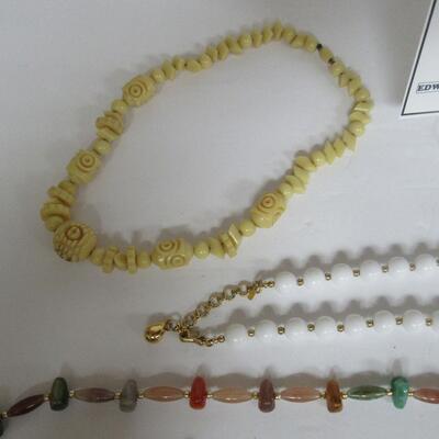 Lot of Older Costume Jewelry, Necklaces, White One is Monet, Otherwise Unmarked
