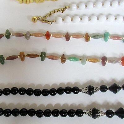 Lot of Older Costume Jewelry, Necklaces, White One is Monet, Otherwise Unmarked